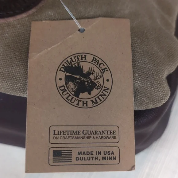 NWT Grab-N-Go Duluth Pack in Olive Green Canvas & Brown Leather - Picture 6 of 9